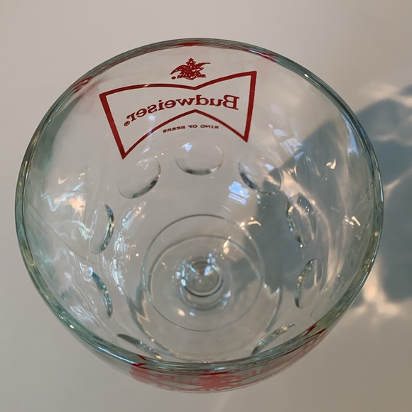 Vintage Budweiser Thumbprint Glass Chalice Beer Mug Goblet Cup Bowtie Logo EUC - Picture 4 of 4